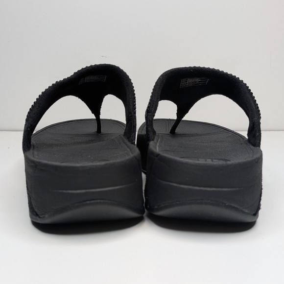Fitflop LULU Crystal black toe post sandals black flip flops toe thong size 8 - Picture 5 of 7